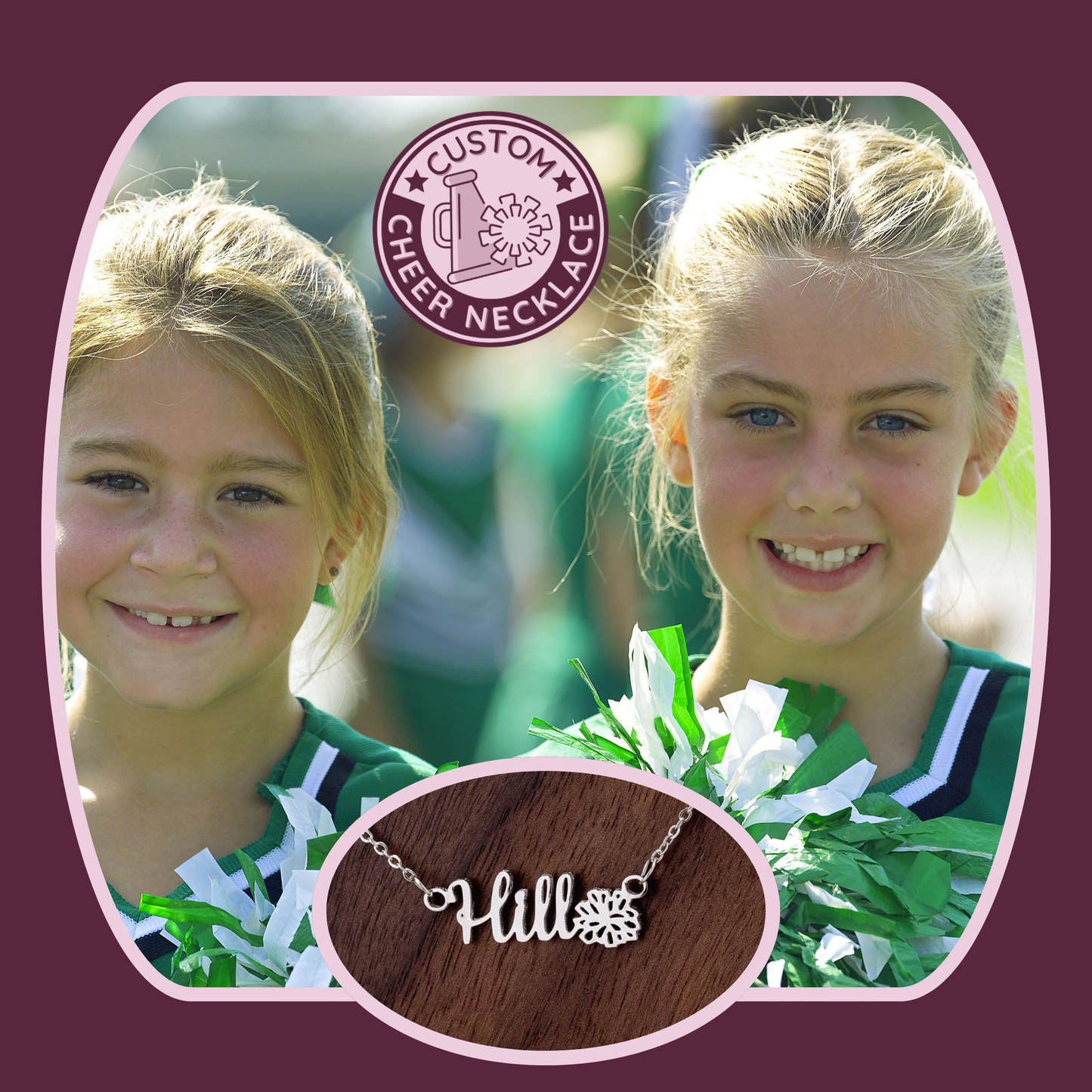 📣 Personalized Girls Cheerleading Necklace! Celebrate Moms and Players! ✨ Support Our League!