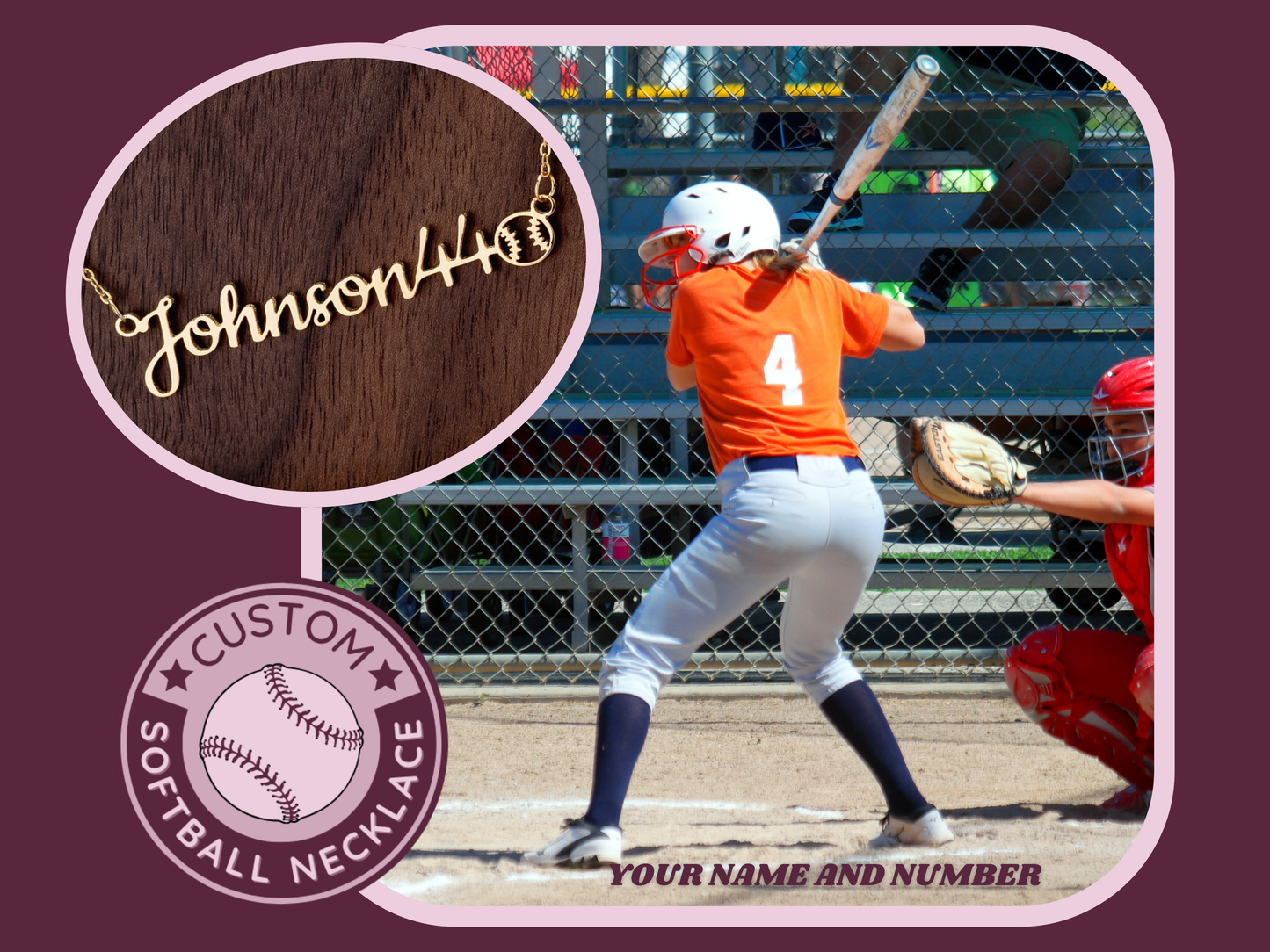 π₯ Elevate Your Presence with a Personalized Girls Softball Necklace!