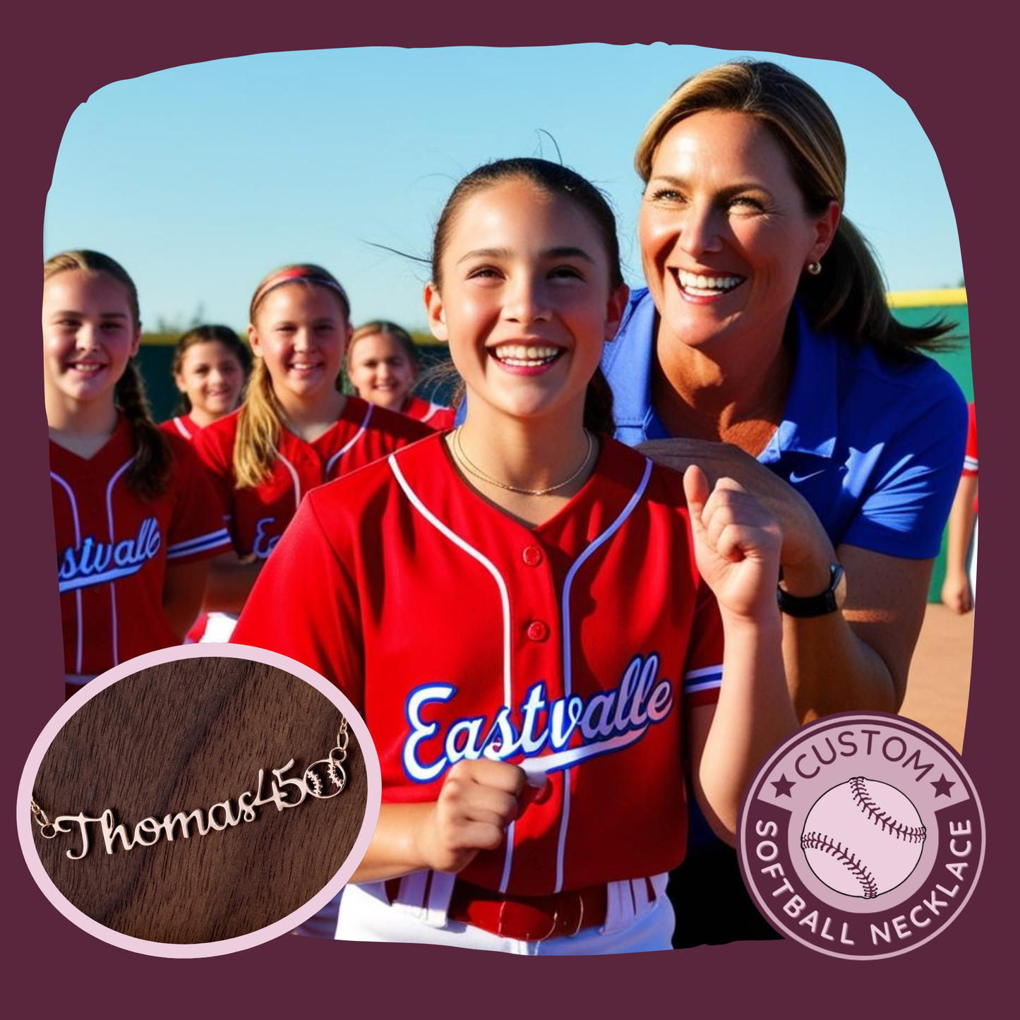 π₯ Elevate Your Presence with a Personalized Girls Softball Necklace!