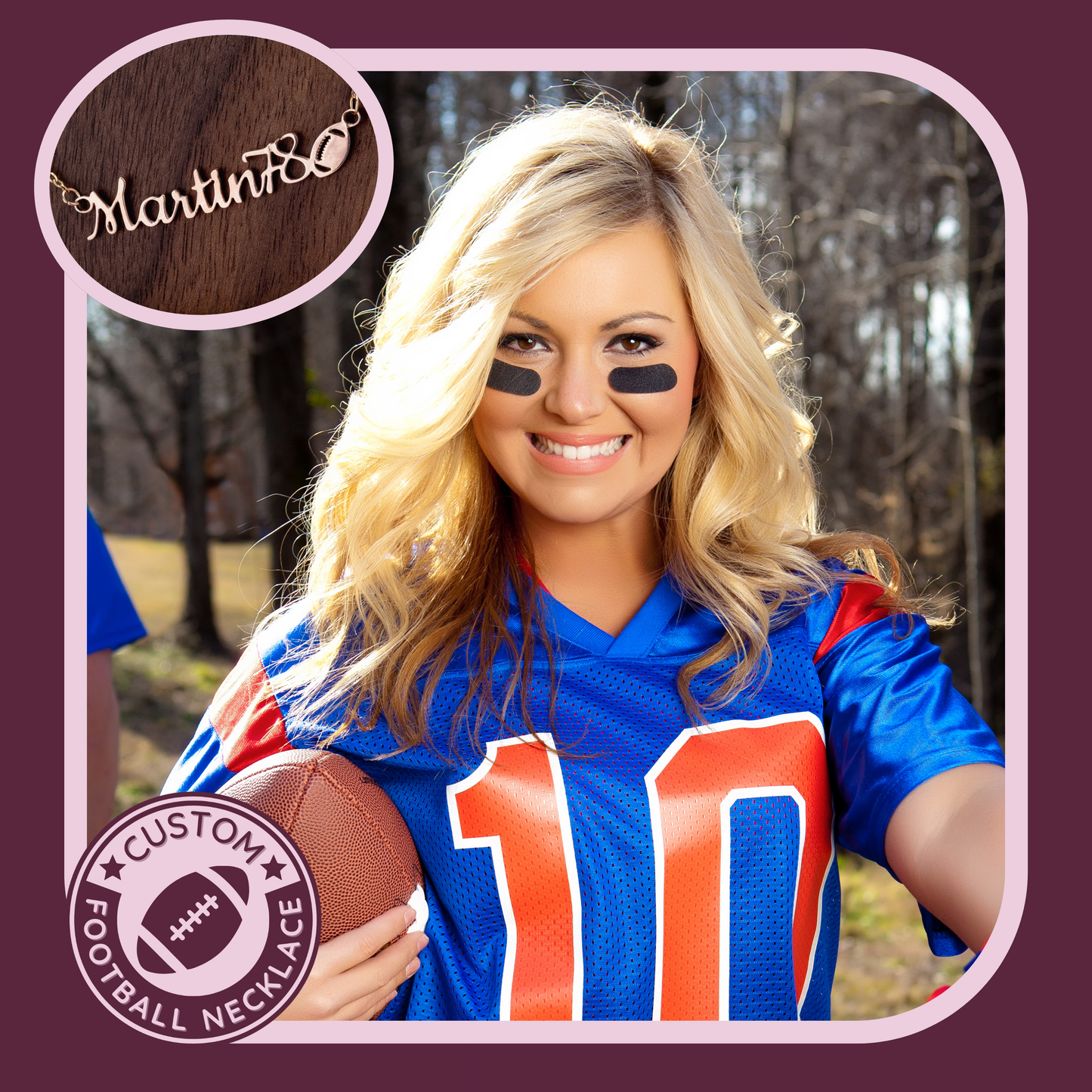 π Personalized Football Mom Necklace! Celebrate Moms and Players! β¨