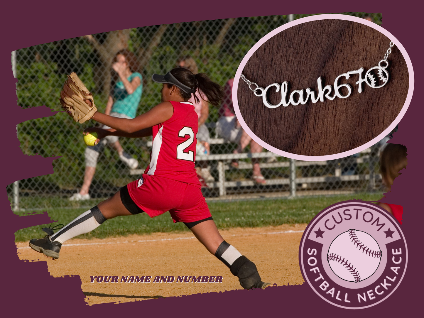 π₯ Elevate Your Presence with a Personalized Girls Softball Necklace!
