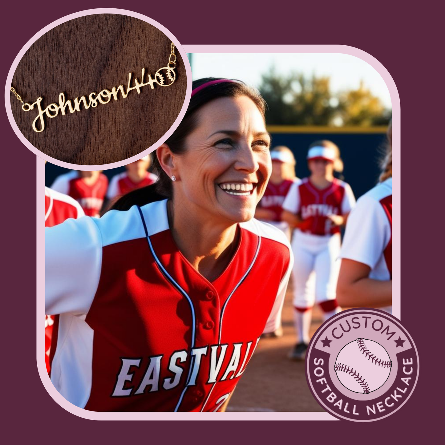 π₯ Elevate Your Presence with a Personalized Girls Softball Necklace!