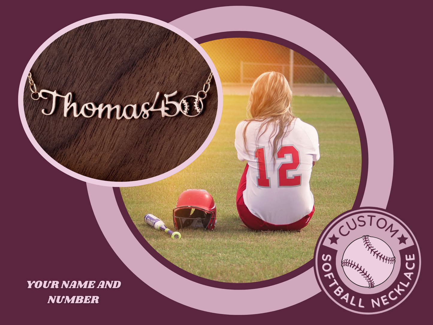 π₯ Elevate Your Presence with a Personalized Girls Softball Necklace!