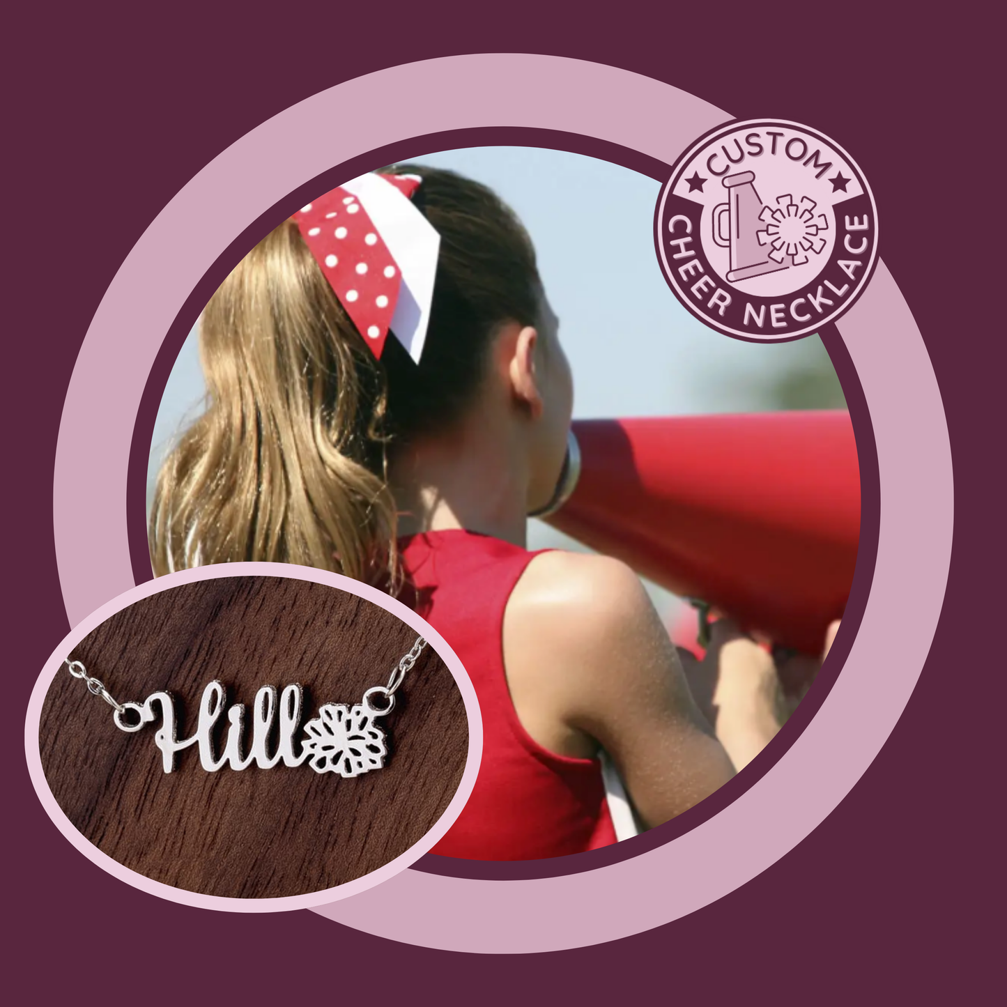 📣 Personalized Girls Cheerleading Necklace! Celebrate Moms and Players! ✨ Support Our League!