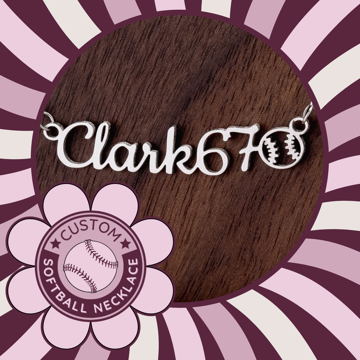 🥎 Personalized Girls Softball Necklace! Celebrate Moms and Players! ✨