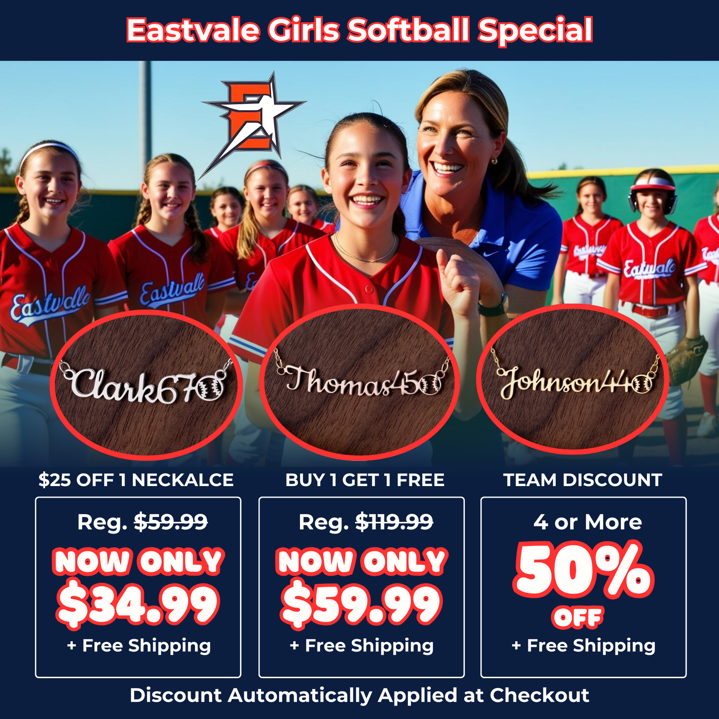 🥎 Personalized Girls Softball Necklace! Celebrate Moms and Players! ✨