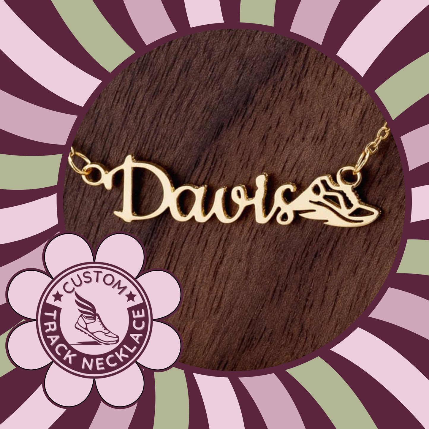 🏃‍♀️ Sprint in Style with a Personalized Girls Track Necklace! 🌟